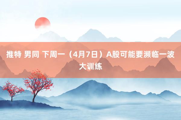推特 男同 下周一（4月7日）A股可能要濒临一波大训练