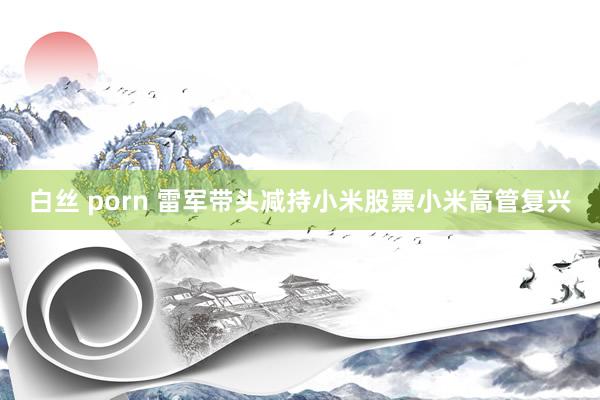 白丝 porn 雷军带头减持小米股票小米高管复兴