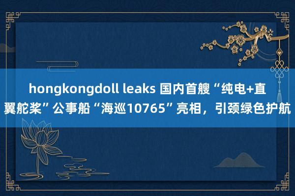 hongkongdoll leaks 国内首艘“纯电+直翼舵桨”公事船“海巡10765”亮相，引颈绿色护航