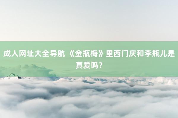 成人网址大全导航 《金瓶梅》里西门庆和李瓶儿是真爱吗？