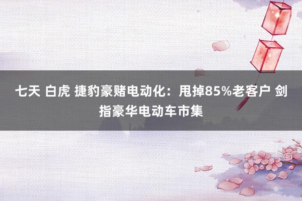 七天 白虎 捷豹豪赌电动化：甩掉85%老客户 剑指豪华电动车市集