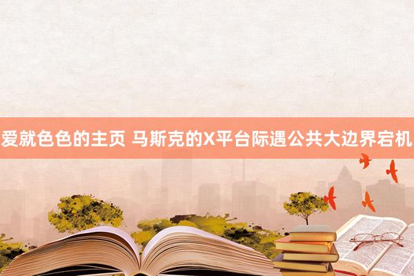 爱就色色的主页 马斯克的X平台际遇公共大边界宕机